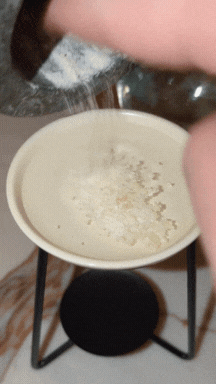 kohzen, frankincense resin, tealight burner